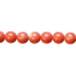 Coral Pressed Round Beads, Orange, 10-12 mm