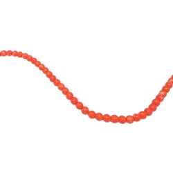 coral, orange, 4-5mm round pressed beads