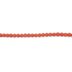 coral, orange, 6mm round pressed beads