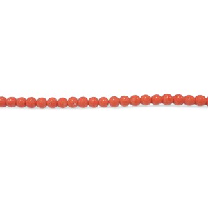 coral, orange, 6mm round pressed beads