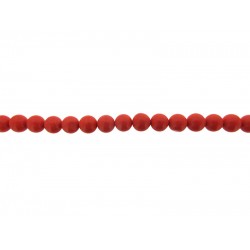 Coral Pressed Round Beads, Orange, 8 mm