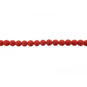 Coral Pressed Round Beads, Orange, 8 mm