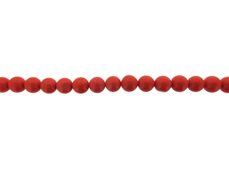 Coral Pressed Round Beads, Orange, 8 mm