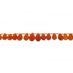 Carnelian Badamche / Drops / Briolette Faceted Beads - 10" strand