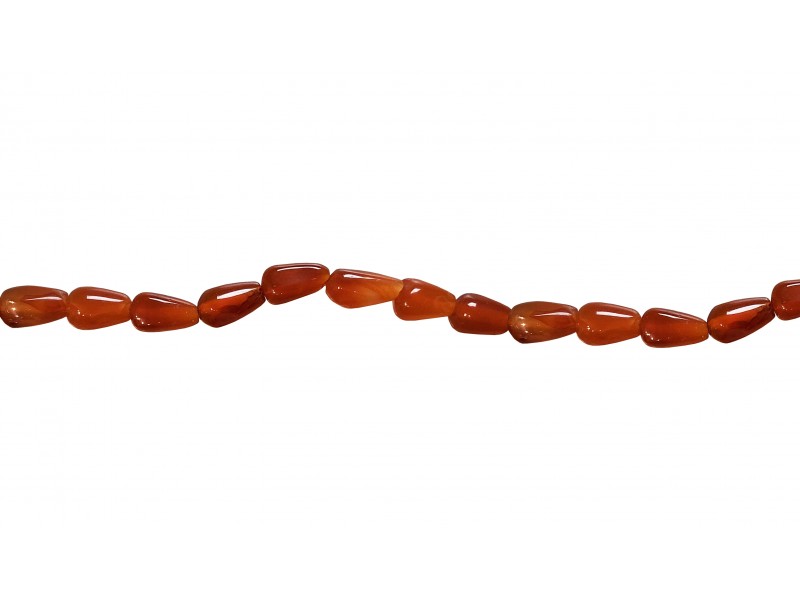 Carnelian Drops Long Drilled Beads