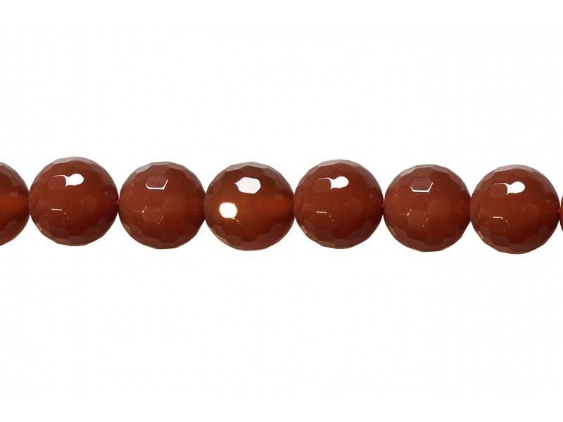 Carnelian Faceted  Beads - 12 mm