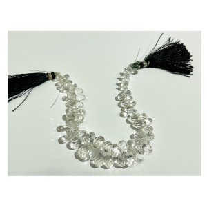 Rock Crystal Briolette Drops 15mm