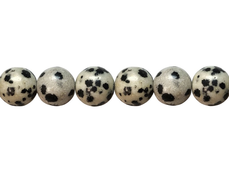 Dalmatian Round Beads - 8mm