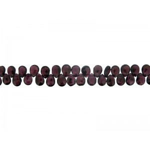 Garnet Small "Heavy" Heart / Pear Briolette Beads 8" strand