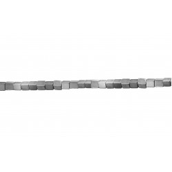 Hematite Square Beads, Silver 2 mm 
