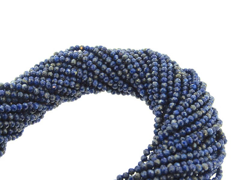 Lapis Faceted Round Beads - 2mm-2.5mm                             