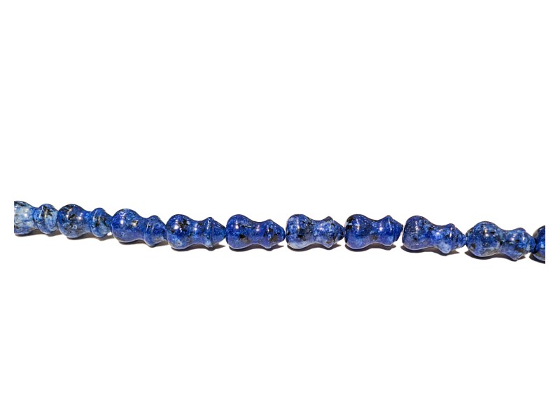 Lapis pressed calabash beads