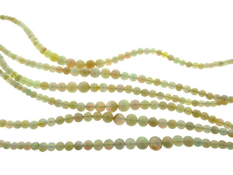 Ethiopian Opal Round Beads, graduated - 3mm - 7mm, 16'' strand