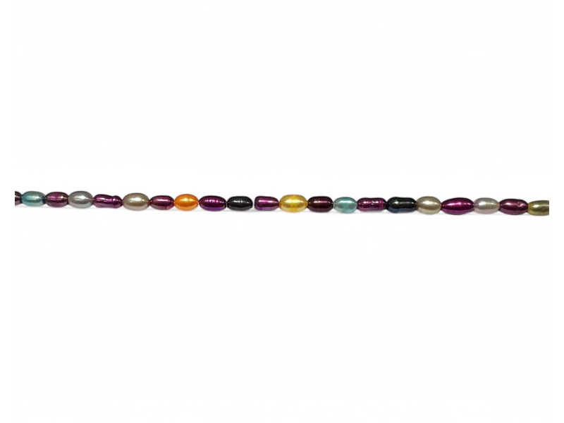 Multi-coloured sujani freshwater pearl strings