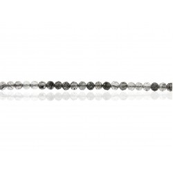 Rutile Faceted Black Beads - 2mm