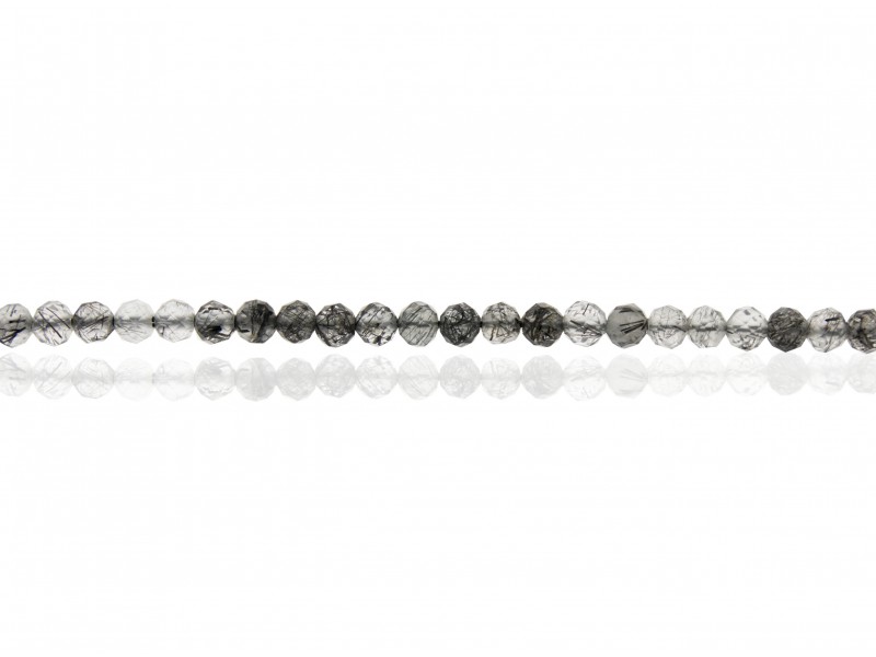Rutile Faceted Black Beads - 2mm