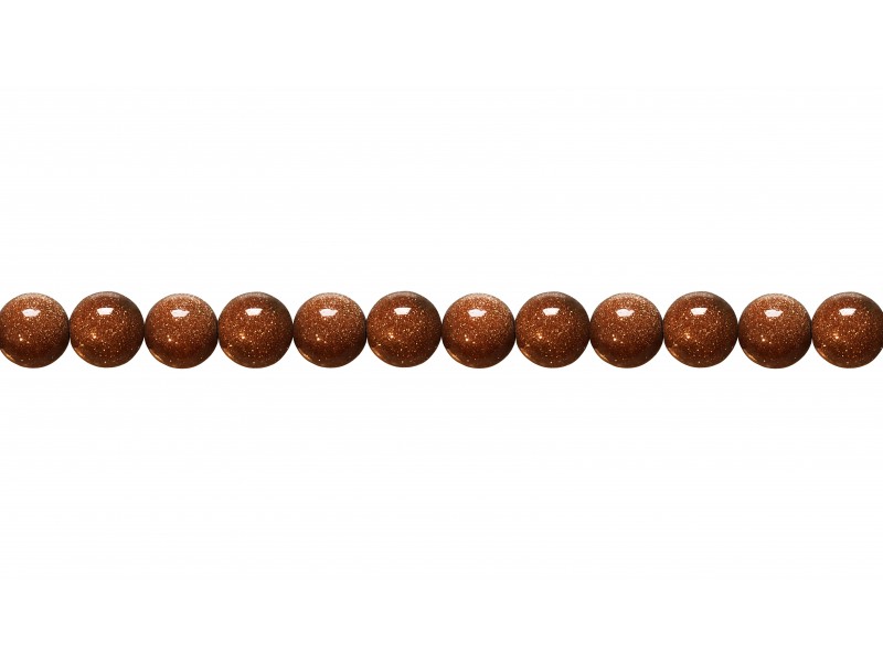 Goldstone Round Beads, Brown