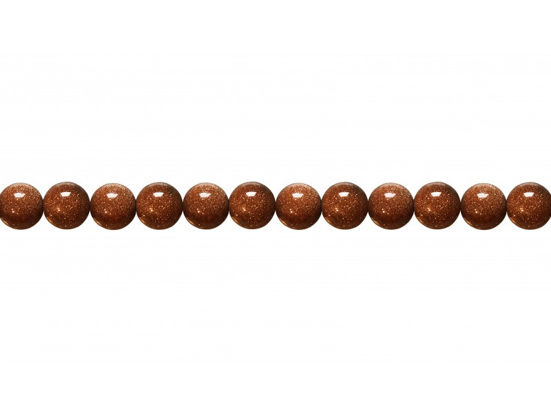 Goldstone Round Beads, Brown