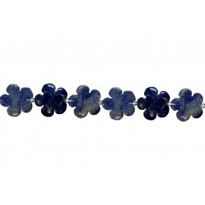 Sodalite Flower Beads - 20mm