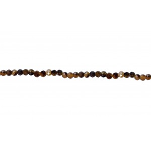 Tiger Eye Round Faceted Beads - 2mm