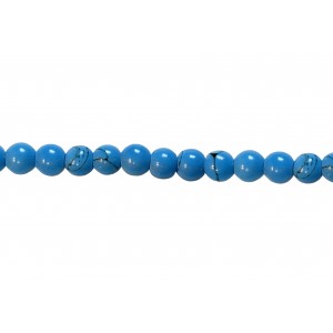 Turquoise Pressed Round Black Stain Beads - 3mm - 5 mm  