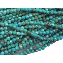 Turquoise (Pressed) Faceted Round Beads - 4mm 