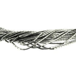 Hematite Silver Tube Beads 2x5mm