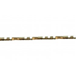 Hematite Gold Colour Square Beads 2mm