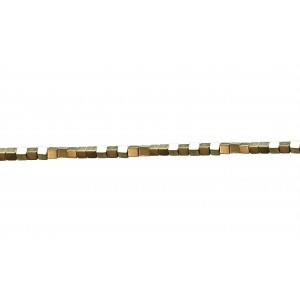 Hematite Gold Colour Square Beads 2mm