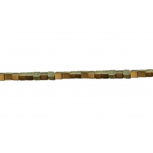 Hematite Gold Matt Square Beads 2mm