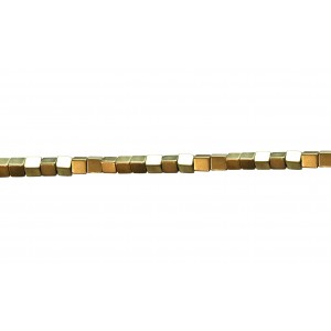 Hematite Gold Square Beads 4mm
