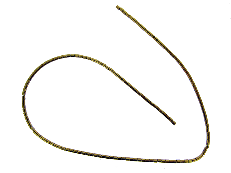 Hematite Gold colour Tube Beads 2x2.75mm