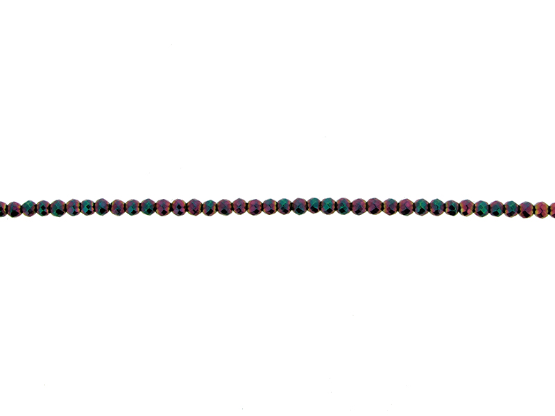 Hematite Rainbow Colour Faceted Round Beads 2mm