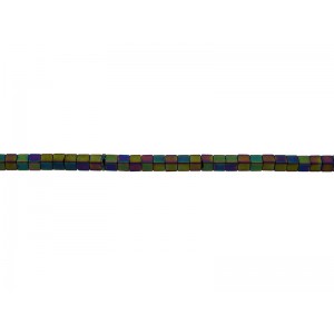 Hematite Rainbow Colour Square Matt Beads 2mm