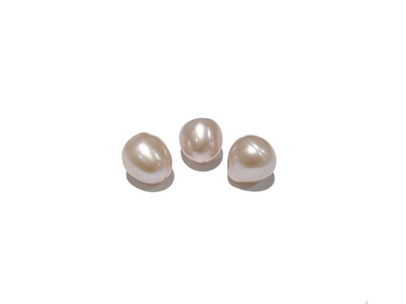 pale pink baroque pearls, 10-12mm singles