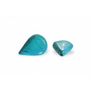 PRESSED TURQUOISE PEAR SHAPED SINGLES - DRILLED