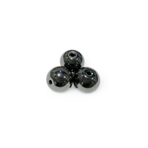 Hematite round beads, singles 12mm