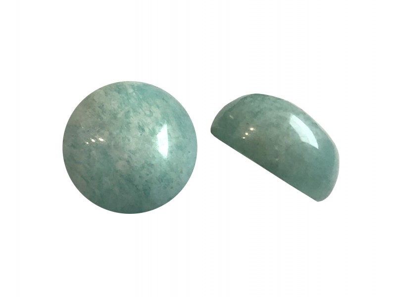 Amazonite Cabs, Round - 12mm