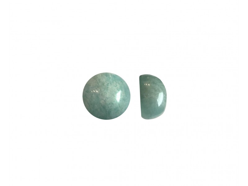 Amazonite Cabs, Round - 6mm