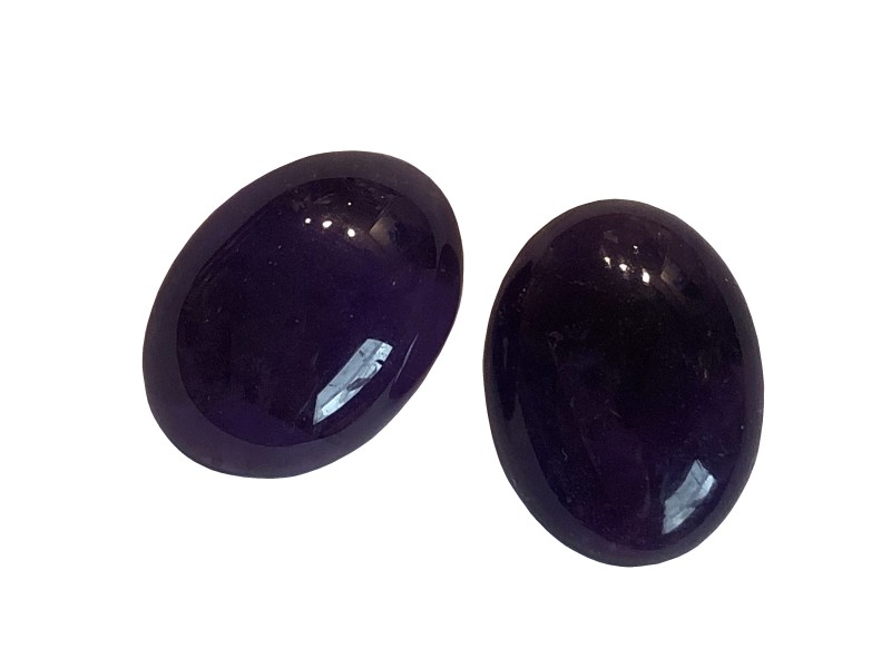 Amethyst Cabs, Oval - 15 x 20mm