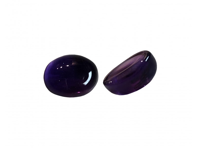 Amethyst Cabs, Oval - 11 x 9mm