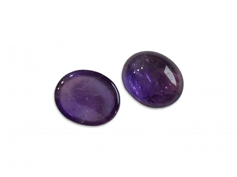 Amethyst Cabs, Oval - 9 x 11mm
