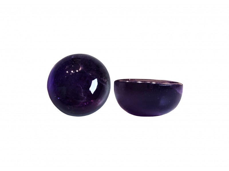 Amethyst Cabs, Round - 12mm 