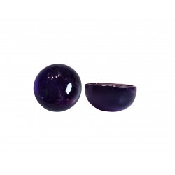 Amethyst Cabs, Round - 8mm 