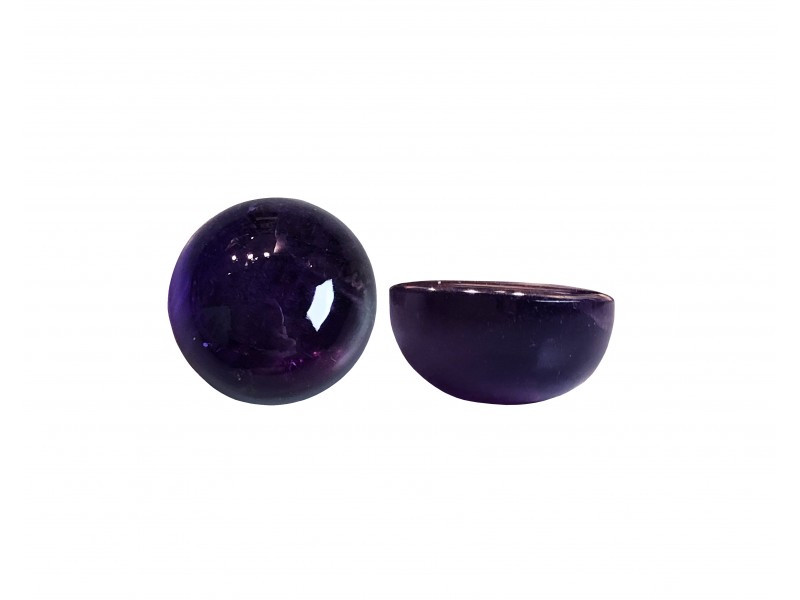 Amethyst Cabs, Round - 8mm 