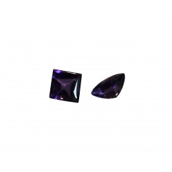 Amethyst Stone, Square Buff Top Cut - 8mm