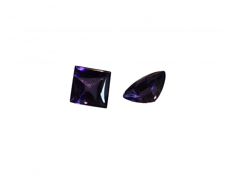 Amethyst Stone, Square Buff Top Cut - 8mm