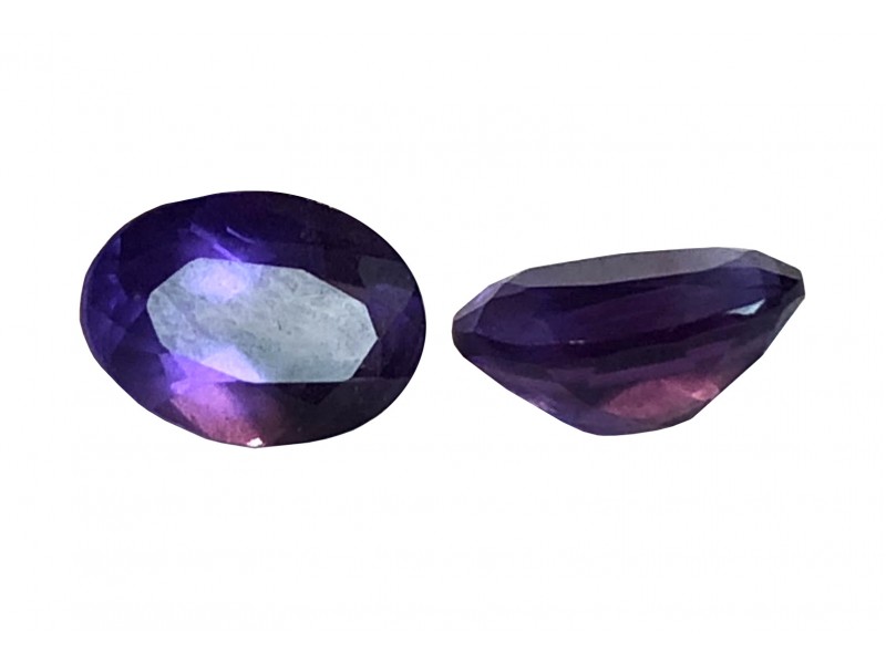 Amethyst Cut Stone, Oval - 10 x 14mm