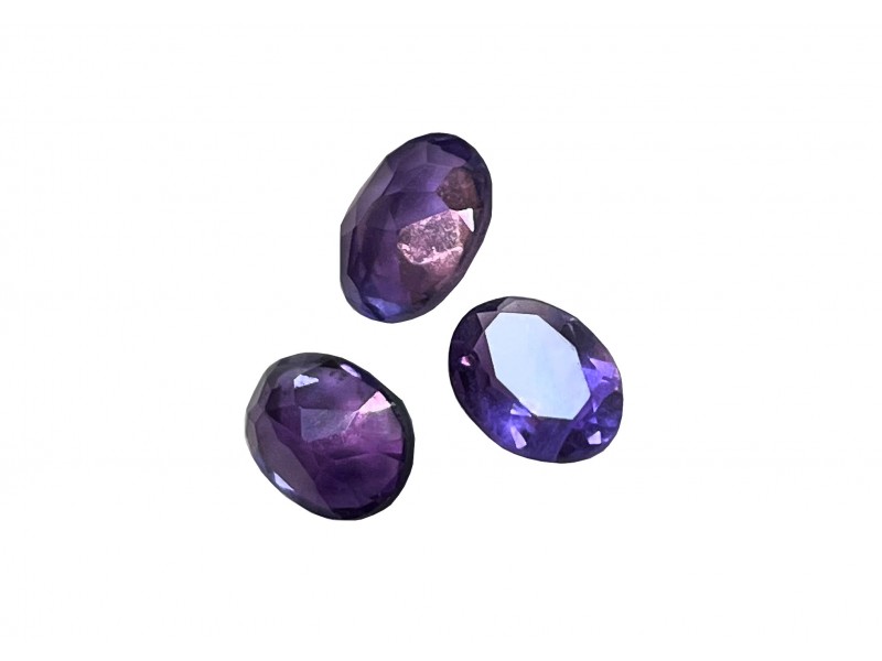 Amethyst Cut Stone, Oval - 8 x 10mm