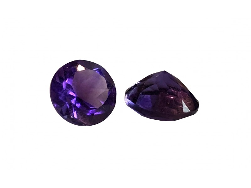 Amethyst Cut Stone, Round - 6mm